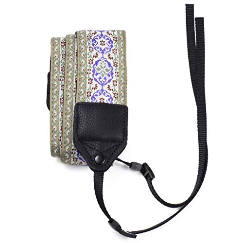 Correa para cámara reflectante de jacquard de 140 cm ajustable Perri's Leathers plata árabe