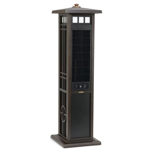 Lasko 4890 Elegant Living Fan with Remote Control-Features Accent Lighting and Widespread Oscillation-Perfect for Outdoor Patios, Decks, or Balconies, Brown