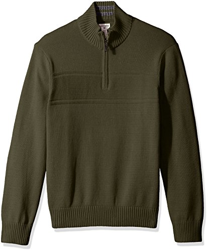 Dockers Men's Cotton Long Sleeve Solid Textured Chest Stripe