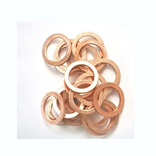 Rondelles 10/20 pcs laveuse à cuivre solide rondelle plate joint de carrelage de joint d'huile de joint d'huile 10 * 14 * 1 mm accessoires matériels de fixation 10x14x1mm Rondelle de blocage Cover