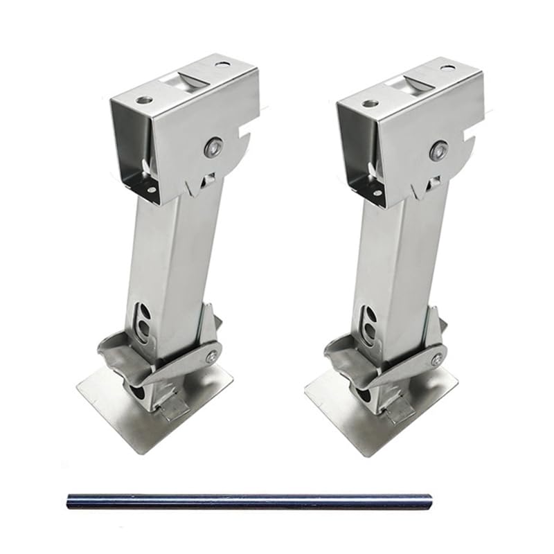 2 Telescopico Pieghevole Stabilizzatore Martinetti,Martinetti Stabilizzatori per Rimorchi Pieghevoli Oscillante Verso il Basso,Martinetto Stabilizzatore,Supporto 300KG,450KG Capacità di Sollevamento