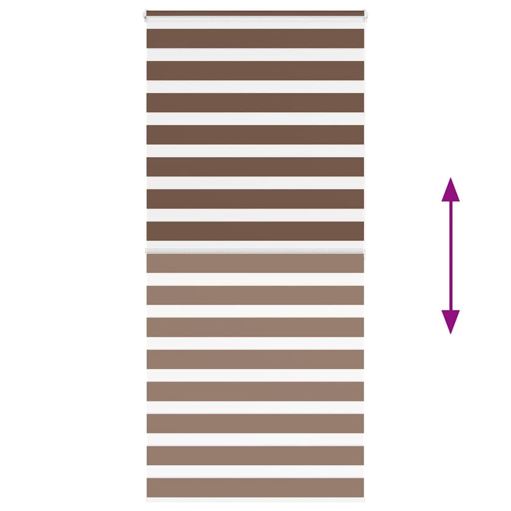 Estor doble con diseño de cebra, color marrón, 105 x 200 cm, ancho de la tela de 100,9 cm, poliéster, protección solar