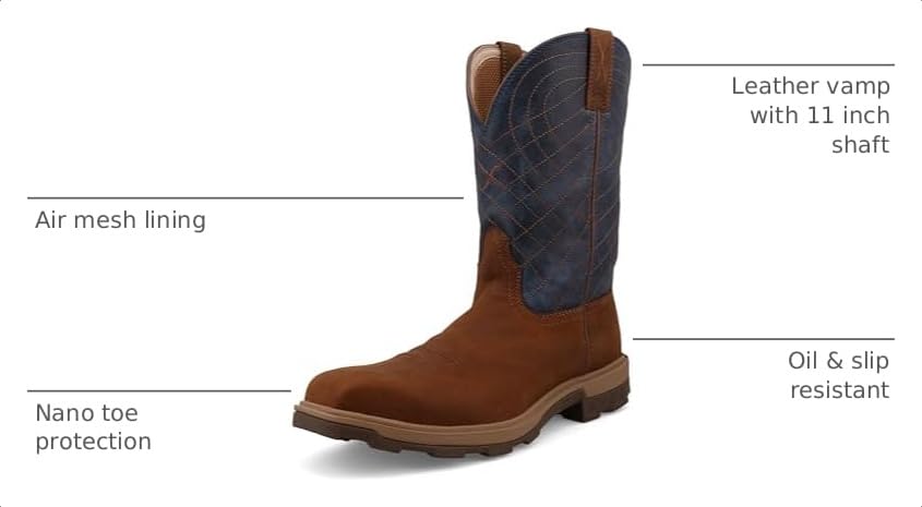 Image of Twisted X Men's 11 inch Pull On Nano Composite Toe UltraLite X Western Work Boot