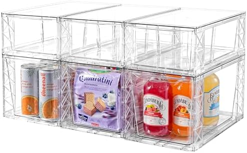 Top Kitchen Countertop Organization Ideas 2026 8 6Pack Pantry Organizers and Storage,Clear Stackable Kitchen Stora...