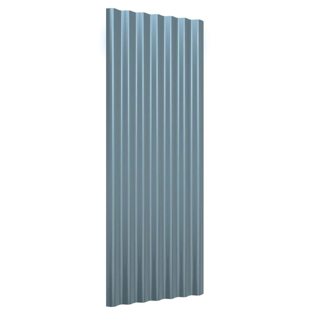 12 paneles de techo de acero galvanizado gris, 100 x 36 cm, chapa ondulada para cobertizos de jardín, revestimiento de pared
