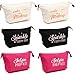 Produktbild Glamlily Kosmetiktäschchen (Set, 6 Stück) - Aus Baumwollleinen, mit Reißverschluss, Englische Aufschrift - Ideal für Make-uk, Krimskrams - Schwarz, Rosa, Weiß, 30,5 x 8,9 x 14 cm
