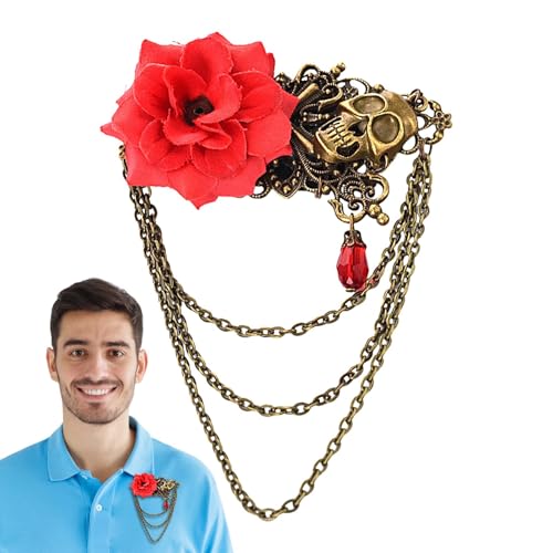 Steampunk, forcina con teschio rosa - forcina vintage da donna Skull, fermaglio per capelli a forma di rosa per uso quotidiano, serate fuori appuntamenti, feste
