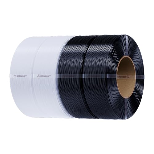 Creality PETG Filament Refill 1.75mm 4KG, 3D Printer Filament, Spool-Free for Bambu Lab Reusable Spools, High Precision ±0.03mm, Odorless & Moistureproof (Black & Black & White & White)