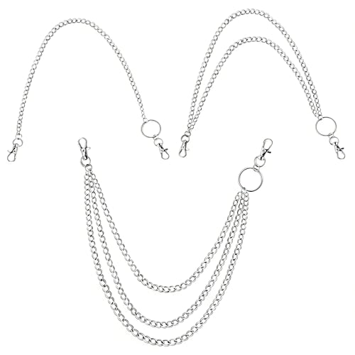 Elempony 3 Pack Pocket Chains for Jeans – Punk Biker...