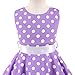 Girls Vintage Polka Dot 50s Swing Dress 1950s Retro Rockablilly Audrey Hepburn Sleeveless Summer Tea Party Dress Bow Tie Casual Flare A-line Dress Wedding Formal Prom Dance Gown Purple 5-6 Years