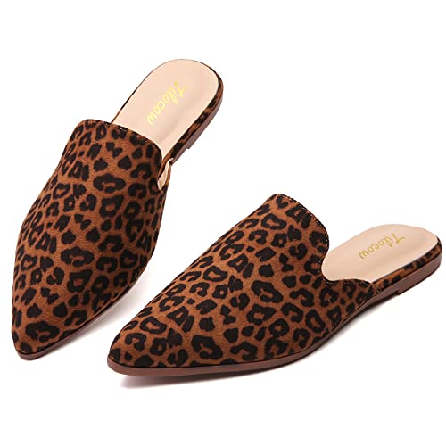 Tilocow Mules For Women Flats Pointed Toe Slip On Backless Loafers Flat Mule Business Casual Shoes Slides #TOP7