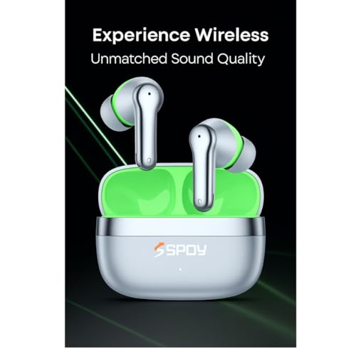 Image of SPOY Prime N100 Wireless Earbuds, Bluetooth 5.4, True Wireless (Galcier Blue)