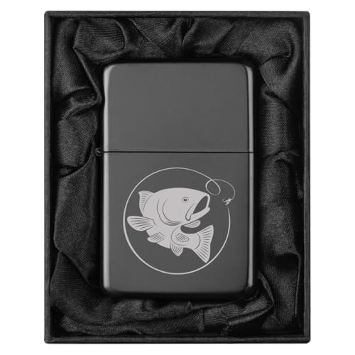 Encendedor en estuche de seda negro Fly Fishing