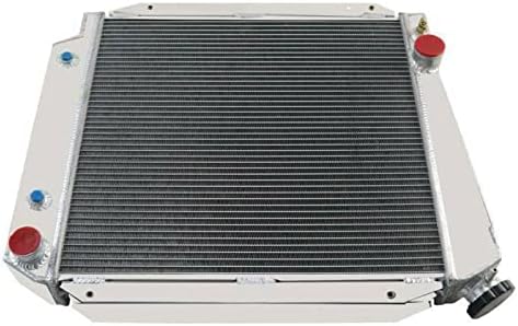 4 Row Aluminum Radiator Fit 1966-1977 Ford Bronco 2.8L 3.3L 4.7L 4.9L 5.0L L6 V8 Engine, 4 Row Radiator