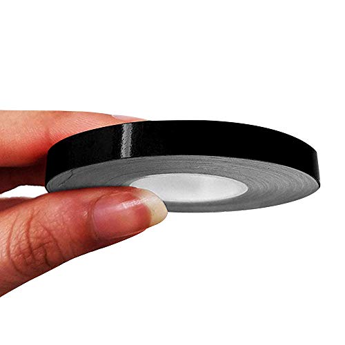 4R Quattroerre.it 10482 Trim Stripes Bandes Adhésives pour Voitures, Noir, 7 mm x 10 MT