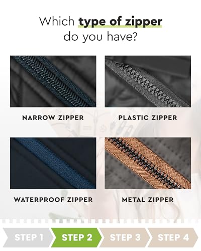 Image of Zlideon Universal Zipper Repair Kit for Plastic & Metal Zippers Multipack - 5pcs, Black | Instant Zipper Pull Replacement Slider for Denim, Jacket, Winter Coat | Easy to Install | Made in Germany