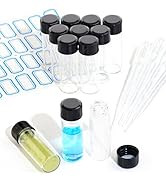 ETTSNU 10PCS 4ml Clear Glass Vials with Screw Caps and PE pad, 1 Dram Small Lab Sample Vials with...