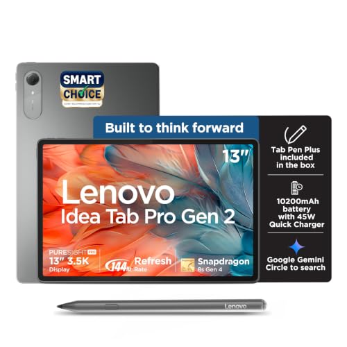 Lenovo Idea Tab Pro Gen 2 (Smartchoice) with Pen Plus | 13" Display, 3.5K Resolution, 144 Hz Refresh |12GB, 256GB | Snapdragon 8s Gen 4 | 10200mAh | 4