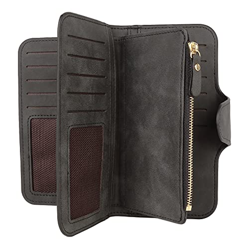 Women's Wallet PU Leather Trifold Wallet with Zipper Coin Pocket Slim Credit Card Holder, Large Capacity Clutch Purse with ID Window4