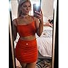BEAGIMEG-Womens-Ruched-Cami-Crop-Top-Bodycon-Skirt-2-Piece-Outfits-Dress BEAGIMEG Women's Ruched Cami Crop Top Bodycon Skirt 2 Piece Outfits Dress Red