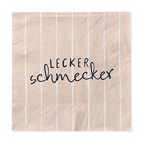 Grafik Werkstatt Servietten mit Spruch | 20 Stück | 12,5 x 12,5 cm | rosa | streifen