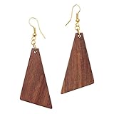 Länge: 7cm Idin Jewellery - Dreieckige Ohrh&aum;nger aus Sheeshamholz (7cm Länge)