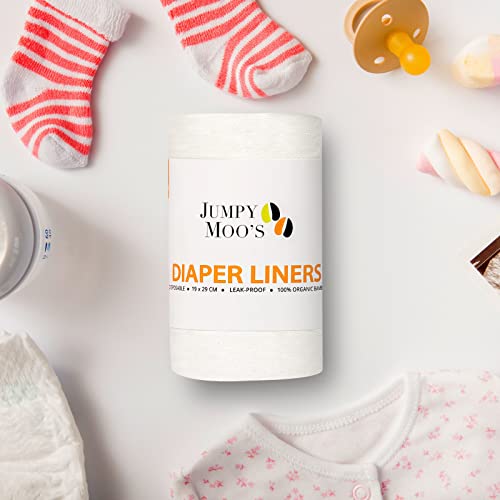 Jm Disposable Bamboo Diaper Liners (7.5 X 11.5 Inches) Fragrance & Chlorine Free, Biodegradable Bamboo Cloth Diaper Inserts, 100 Sheets/Roll - Pack Of 4 #TOP2