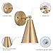 MWZ Gold Sconces Set of 2, Modern Brass Wall Sconces Lighting Fixtures with Metal Shade, Indoor Decor Wall Mount Swing Arm Lamp for Bedroom,Bedside,Kitchen,Hallway,Living Room,Reading,Bar