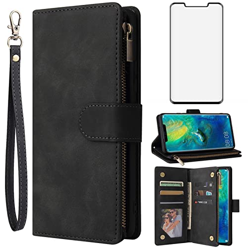 Protection Huawei Mate 20 Pro étui verre trempé antichoc et housse portefeuille en cuir
