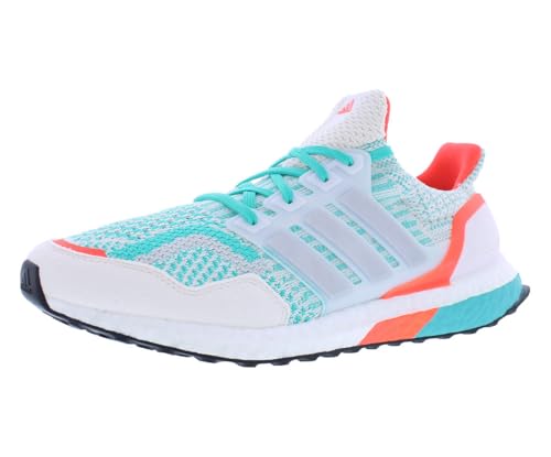 Image of adidas Ultraboost 5.0 DNA Mens Shoes Size 8, Color: Chalk White /Silver Metallic /Mint Rush