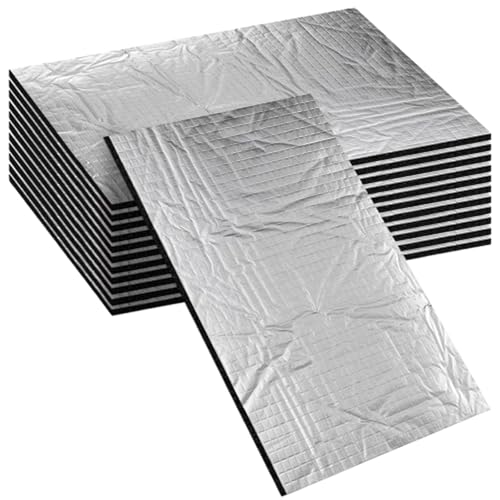 12 Pièces Acoustique Pour Voitures, Mousse Acoustique Blanche, Isolant Thermique Voiture Collant, Mousse Isolante Phonique Haut Parleur Voiture, Isolation Phonique, Isolation Thermique