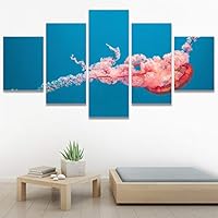 SIGNWIN 5 Panel Canvas Wall Art Neon Clouds for Home Decorations Ready to Hang - 60