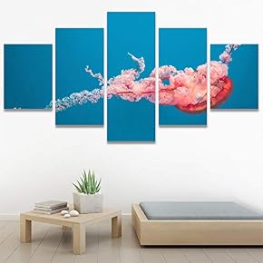 SIGNWIN 5 Panel Canvas Wall Art Neon Clouds...