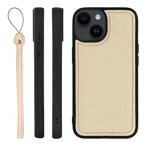 HANATORA for iPhone 15 �P�[�X �{�v ���{�� �ϏՌ� �X�}�z�P�[�X �X�}�z �X�g���b�v �t�� �V�������N�J�[�t���U�[ �M�t�g �}�O�l�b�g�Ȃ� �z���C�g SPGJP-15-White