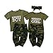 Geagodelia Ensemble 2 pièces pour bébé garçon Tenue camouflage vert militaire été T-shirt Alphabet à manches courtes + pantalon -  -  80 cm