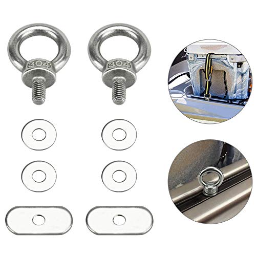 ZILONG 2 Pack Kayak Rail Accessories Kayak Track Mount Tie Down Eyelet with M6 Screw Nuts Hardware Replacement Hold Bungee Cord or Ropes Boat Kayak Deck Rigging Kit for Kayak Canoes Boats Fishing etc