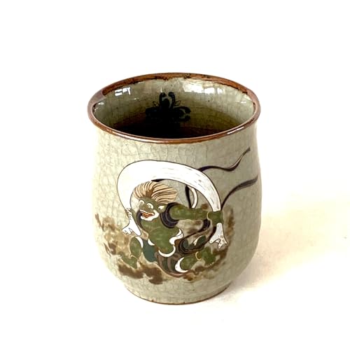??? Hakka-en - Kyuyaki Tea Cup Small Kazin Raishin Back Painting