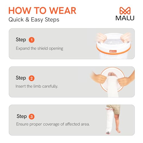 Image of 100% Waterproof Leg Cast Cover for Shower & Bath | Resuable Adult Cast Protector with Anti-Slip Bottom | Cast Covers for Shower Leg | Waterproof Shield for Showering After Surgery