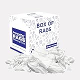 SupremePlus Recycled White T Shirt Rags Box (10 lbs.) – Shop Rags Bulk for Oil, Stain, Grease, Paint, and Auto Cleaning - Multipurpose