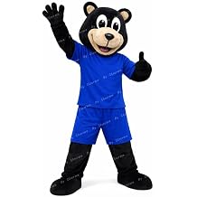 Bear Mascot Costume for Adults Full Body Bear in Blue Sports Uniform for School Events & Team Spirit