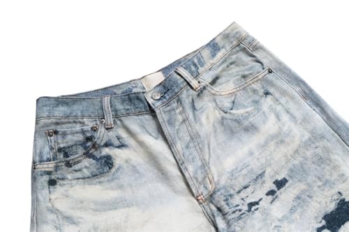 Men’s High Street Multipockets Baggy Jeans, Dark Blue, Vintage Casual Denim Trousers3