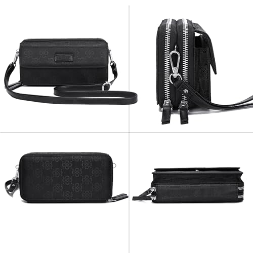 Image of Lanyani RFID Crossbody Wallet Wristlet Purse with Phone Pocket For Women Vegan Leather