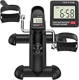 GOREDI Under Desk Bike Pedal Exerciser, Portable Mini Exercise Bike with LCD Display for Home/Office, Desk Cycle for Leg/Arm with Handle, Leg Exerciser While Sitting for Seniors (Black)