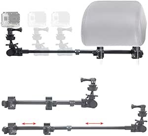 ChargerCity Dual Post Telescopic Headrest Mount for GoPro Hero &amp; Action Cameras