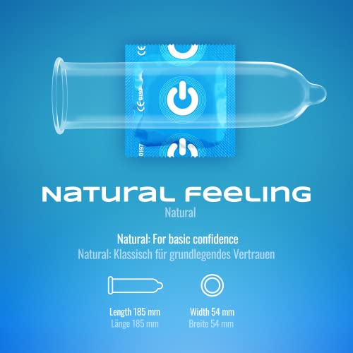 ON) Kondome Natural Feeling I 54 mm Breite I 50 Stück Packung I Premium Kondome natur I dünne 0,07 mm Wandstärke I Kondome vegan I Kondome für Männer I Condoms for men – Bild 4