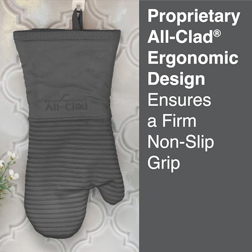 All-Clad-Silicone-Oven-Mitts-Heat-Resistant-up-to-500-Degrees-100-Cotton-Silicone-14×7-Oven-Mitt-for-Kitchen-and-Barbeque-2-Pack-Pewter All Clad Silicone Oven Mitts Heat Resistant up to 500 Degrees 100 Cotton Silicone 14×7 Oven Mitt for Kitchen and Barbeque 2 Pack Pewter