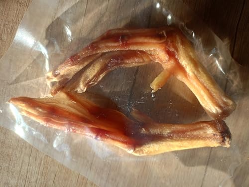 Getrocknete Hühnerfüße für Hunde, 1kg, 100% natürliche Kausnacks ohne Zusatzstoffe, luftgetrocknet & proteinreich, Hundeleckerli für kleine & große Hunde von Lucze