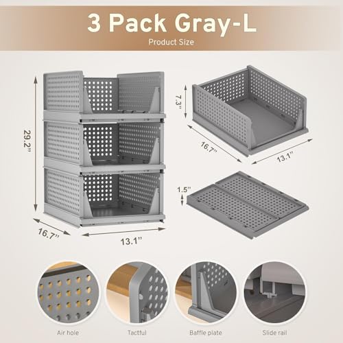 Image of wardrobe organizer for clothes, 3 Pack organisers storage box, cloth organiser for wardrobe, storage box for clothes storage organizer, cupboard organizer for clothes, saree, dress, shelf for baby