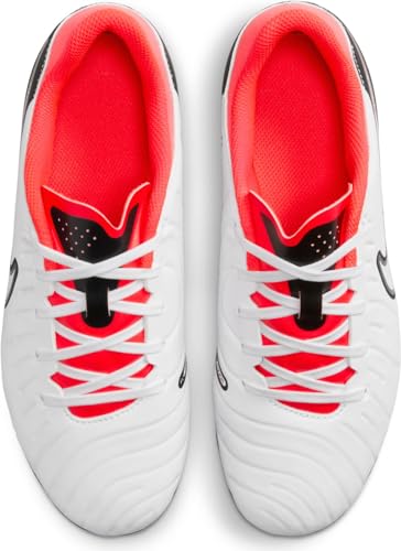 Nike Jr. Tiempo Legend 10 Academy Little/Big Kids' Multi-Ground Low-Top Soccer Cleats (DV4348-100, White/Bright Crimson/Black) Size 53
