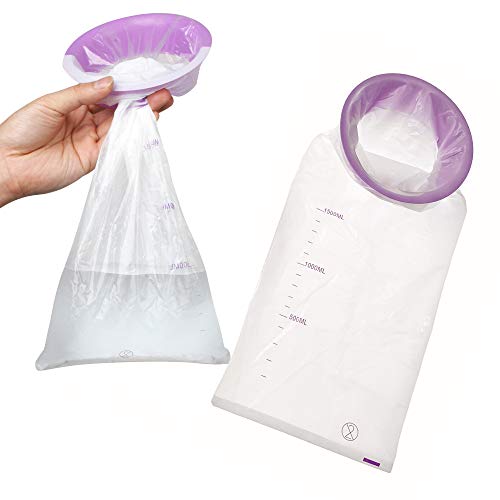Kalibel - 50 sacs à vomi Jetables - 1500 ml - Matériel médical certifié CE - Vomissement - Envies de Vomir en cas de Nausées - Sac Vomitoire avec embouchure - Compact pour le mal des transports